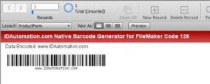 IDAutomation Code 128 and GS1-128 Filemaker Barcode Generator